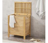 Panier à linge en bambou Skövde 50,5 x 35,5 x 60 cm, coffre à linge avec sac amovible de 65 litres