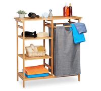 Panier à linge Badregal, en bambou, avec 4 étagères, dimensions : 80,5 x 80 x 33,5 cm