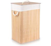 Panier à Linge Bambou Beige 70L Bac Collecteur Salle de Bain Rangement