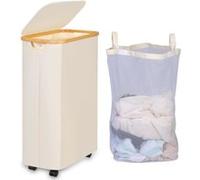 Vendos85 Panier à linge rectangulaire - Beige
