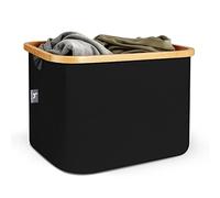 Panier a Linge Boite Rangement en Tissu Sans Couvercle 40L Utile Etagère Paniers Kallax - Corbeille a Linge Enfant Paniers Dressing Panier Cadre Bambou Boîte Casier Cube de Rangement Jouets Pliable