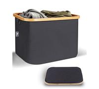 Panier a Linge Boite Rangement en Tissu Sans Couvercle 40L Utile Etagère Paniers Kallax - Corbeille a Linge Enfant Paniers Dressing Panier Cadre Bambou Boîte Casier Cube de Rangement Jouets Pliable