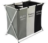Panier à linge compartimenté - Organisateur de vêtements - Permet de trier le linge sale - Pliable et durable - Capacité de 138 litres