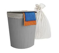 Panier à linge d'angle pliable, boîte/collecteur avec couvercle en bambou