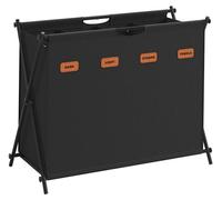 Panier à linge de 155 litres avec 4 compartiments | Couleur : noir | Dimensions : 40 x 79,9 x 66 cm