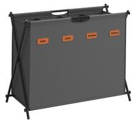 Panier à linge de 155 litres avec 4 compartiments | Gris ardoise | 40 x 79,9 x 66 cm