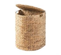 Panier à linge demi-lune en jacinthe d'eau avec couvercle L45 cm - NILA