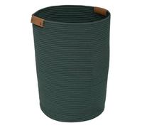 5five Panier à linge Duo rond tressé 80 L vert avec poignées