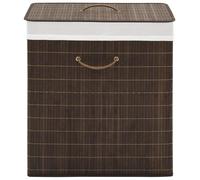 Panier à linge élégant en bambou avec insert en polyester