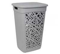 Panier à linge élégant en plastique 60 litres - Gris
