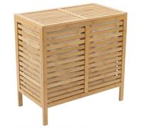 Panier à linge en bambou MOA à 2 compartiments, 90 l
