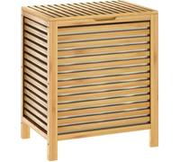 Panier à linge en bambou naturel avec couvercle Corbeille en bois avec sac 62 L Rangement vêtements