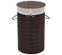 Panier à linge en bambou, rond, avec insert amovible
