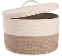 Panier à linge en coton 32 L, couleur marron, 40 x 25 cm