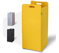 Panier a linge en feutre pliable 80l jaune avec poignées pour rangement linge sale - Manière Panière à linge sale Grand Panier Corbeille a linge sale