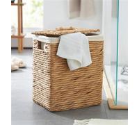 Panier à linge en jacinthe d'eau avec couvercle, 34x26x45 cm, collecteur de linge
