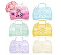 Panier à linge en maille ajourée, sac fourre-tout de panier à linge en maille, panier à linge en maille pliable avec poignées, panier à linge en maille ajourée, panier de bain en plastique, panier de