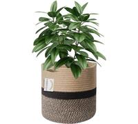 Panier à linge en plastique avec revêtement en tissu pour pots de fleurs de 28 cm - pots de fleurs tissés en coton, corde et jute - panier à linge décoratif pliable