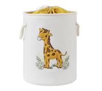 Panier à Linge Enfant, Panier Rangement Bebe, Coffre a Jouet en Toile avec Fermeture à Cordon, Corbeille a Linge Sale Thème Jungle, Boite de Rangement Enfant, Décoration Chambre Safari, Girafe