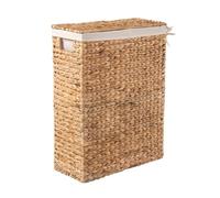 Panier à linge étroit avec couvercle en jacinthe d'eau, longueur 21 cm - MAYA