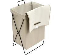 Panier à linge Famanu, grande capacité, avec couvercle anti-poussière, pliable, 48 litres, couleur kaki