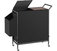 Panier à linge Famanu sur roulettes - Système de tri en 2 compartiments pour vêtements, construction robuste et espace de rangement supplémentaire