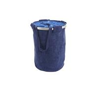 Panier à linge MENDLER HWC-C34 55x39cm 65l velours bleu Bleu G