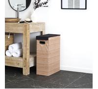 Je Cherche une Idée Panier à Linge Compact Effet Bois Marron