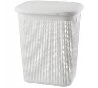 KADAX - Panier à linge multifonction - 50 l - Avec couvercle - Léger - En plastique - Pour salle de bains, vêtements sales, jouets (blanc)