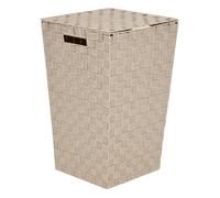 5Five - Panier à Linge LISE Beige en Acier et Polyester - 50l - 33x33x53cm - Organisateur Maison, Corbeille, Pratique pour Salle de Bain ou Buanderie