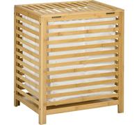 Panier à linge, matériau écologique, grande capacité, beige, 50 x 36 x 60 cm