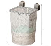 Panier à linge mural avec ventouses puissantes pour salle de bain et chambre à coucher, organiseur pliable de grande capacité en maille d'acier au carbone et plastique ABS pour le rangement des