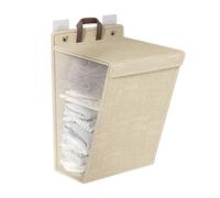 Panier à Linge Mural Pliable, Panier à Linge Multifonctionnel de Grande capacité pour Chaussures, Chaussettes et Serviettes (Beige Taille M)