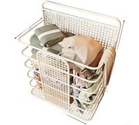 Panier à linge mural pour salle de bain fabriqué en fer solide avec intérieur spacieux pour le tri et le rangement des vêtements (blanc)
