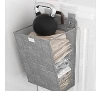 Panier à linge mural robuste en lin et polypropylène pour un rangement efficace de la salle de bain (beige, 58 x 41 x 15 cm)