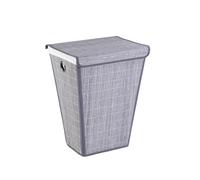 Panier à linge - Panier à linge en bambou, 47 x 35 x 60 cm, gris