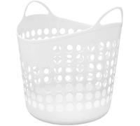 Panier À Linge Panier À Linge En Plastique 30L Poubelle Ronde Portable Avec Poignées De Transport Organisateur De Corbeille À Linge