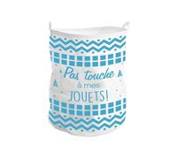 Panier à linge "Pas touche à mes jouets" - 40 x 50cm - blanc