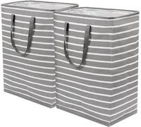 Panier à linge pliable 2 pièces 75 litres - panier à linge étroit pour la salle de bain et le salon - 60 x 40 x 34 cm