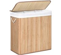 Panier à linge pliable avec couvercle, 150 L, 3 compartiments de tri