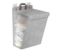 Panier à linge pliable avec couvercle, panier à vêtements mural, en lin et polypropylène, organisateur de lavage pour vêtements sales dans la salle de bain, placard, chambre à coucher, salle de bain