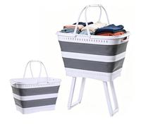 Panier à linge pliable avec poignées 26 l | Panier à linge en tissu pour maison, salle de bain, cuisine, salle de jeux, jouets, collations, nourriture, fruits, légumes