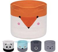 Panier à linge pliable en corde de coton, panier à jouets, paniers de rangement pour vêtements d'enfants, décoration d'intérieur, adorable panier à linge en forme d'animal, panier cadeau pour animaux