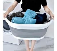 Panier à linge pliable en silicone, un panier à linge pratique et compact avec poignées, idéal pour la salle de bain, le jardin et le camping. Facile à ranger, léger et durable, c'est un contenant pol