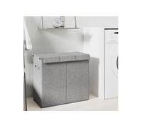 vidaXL Panier à linge pliable - Gris