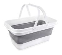 Panier à linge pliable - ORION - 28 l - 47x28x21 cm déplié - 47x28x7,5 cm plié - Gris - Caoutchouc thermoplastique