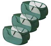 Panier à linge pliable pop-up 3 pièces - maille filet ventilée, vert