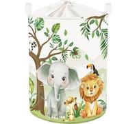 Panier à linge pliable pour enfants - Design d'arbre d'animaux de la forêt - 63 litres - Idéal pour la chambre d'enfant et la salle de bain