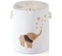 Panier à linge pliable pour la chambre d'enfant 58 litres extra large avec fermeture à cordon - Eléphant marron - Décoration de la chambre d'enfant