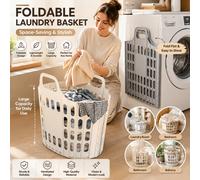 Panier à linge pliable pour la maison, grande capacité, design gain de place, portable, durable, épaissi et imperméable, rangement pour vêtements/jouets en peluche, convient pour la salle de bain, la 